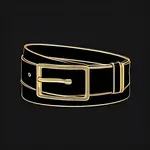 black belt with large golden buckle image